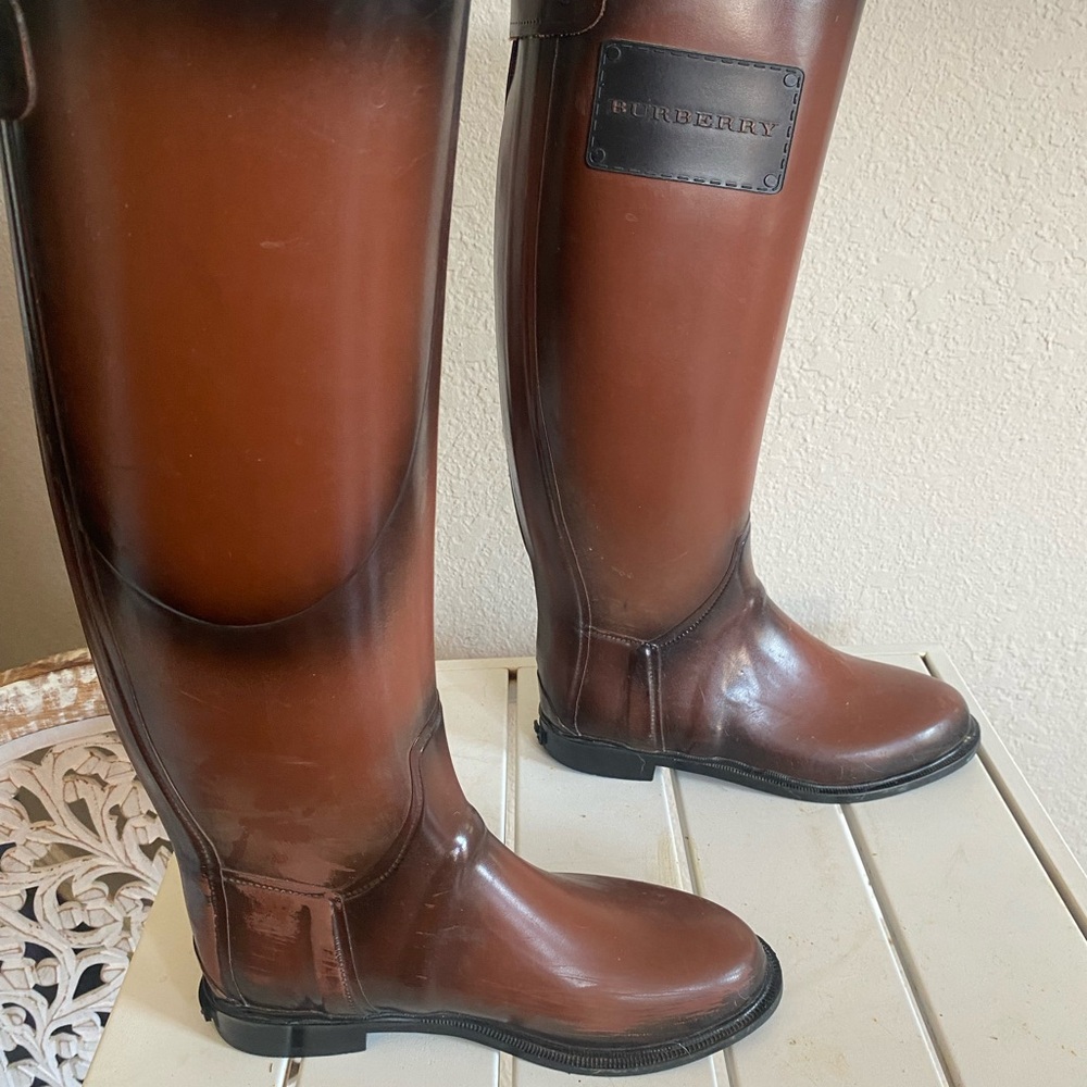 Burberry Brown Over the Knee Boots